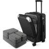 imageLEVEL8 Grace Carry on Luggage Airline Approved 20 Inch Expandable Hardside Suitcases with wheels AbsPc Harshell Spinner Luggages with Tsa Lock RedBlack