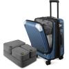 imageLEVEL8 Grace Carry on Luggage Airline Approved 20 Inch Expandable Hardside Suitcases with wheels AbsPc Harshell Spinner Luggages with Tsa Lock RedBlue