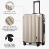 imageLEVEL8 Grace Carry on Luggage Airline Approved 20 Inch Expandable Hardside Suitcases with wheels AbsPc Harshell Spinner Luggages with Tsa Lock RedChampagne