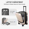 imageLEVEL8 Grace Carry on Luggage Airline Approved 20 Inch Expandable Hardside Suitcases with wheels AbsPc Harshell Spinner Luggages with Tsa Lock RedChampagne