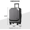 imageLEVEL8 Grace Carry on Luggage Airline Approved 20 Inch Expandable Hardside Suitcases with wheels AbsPc Harshell Spinner Luggages with Tsa Lock RedGrey