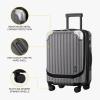 imageLEVEL8 Grace Carry on Luggage Airline Approved 20 Inch Expandable Hardside Suitcases with wheels AbsPc Harshell Spinner Luggages with Tsa Lock RedGrey