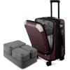 imageLEVEL8 Grace Carry on Luggage Airline Approved 20 Inch Expandable Hardside Suitcases with wheels AbsPc Harshell Spinner Luggages with Tsa Lock RedRed