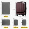 imageLEVEL8 Grace Carry on Luggage Airline Approved 20 Inch Expandable Hardside Suitcases with wheels AbsPc Harshell Spinner Luggages with Tsa Lock RedRed