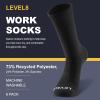 imageLEVEL8 Mens Work Crew Socks Comfy Mid Calf Dress Socks Moisture Wicking Running and Exercise 6 PairsDeep Sea Black