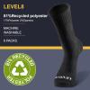 imageLEVEL8 Mens Work Crew Socks Comfy Mid Calf Dress Socks Moisture Wicking Running and Exercise 6 PairsDeep Sea Pro Black
