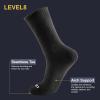 imageLEVEL8 Mens Work Crew Socks Comfy Mid Calf Dress Socks Moisture Wicking Running and Exercise 6 PairsDeep Sea Pro Black