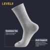 imageLEVEL8 Mens Work Crew Socks Comfy Mid Calf Dress Socks Moisture Wicking Running and Exercise 6 PairsDeep Sea Pro Grey