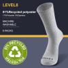 imageLEVEL8 Mens Work Crew Socks Comfy Mid Calf Dress Socks Moisture Wicking Running and Exercise 6 PairsDeep Sea Pro Grey