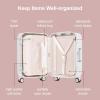 imageLEVEL8 Zipperless Carry On Luggage Airline Approved with Aluminum Frame Cute Hardshell Suitcase with Spinner Wheels Metal Rolling Travel Case with Tsa Locks 20 Inch Off WhiteOff WhiteSlight Pink