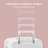 imageLEVEL8 Zipperless Carry On Luggage Airline Approved with Aluminum Frame Cute Hardshell Suitcase with Spinner Wheels Metal Rolling Travel Case with Tsa Locks 20 Inch Off WhiteOff WhiteSlight Pink