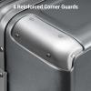 imageLEVEL8 Zipperless Carry On Luggage Airline Approved with Aluminum Frame Hard Shell Suitcase with Spinner Wheels Metal Checked Luggage with Double Tsa Locks 20 Inch GreyGrey