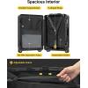imageLEVEL8 Zipperless Carry On Luggage Airline Approved with Aluminum Frame Hard Shell Suitcase with Spinner Wheels Metal Checked Luggage with Double Tsa Locks 20 Inch GreyBlack