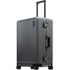 imageLEVEL8 Zipperless Carry On Luggage Airline Approved with Aluminum Frame Hard Shell Suitcase with Spinner Wheels Metal Checked Luggage with Double Tsa Locks 20 Inch GreyGrey