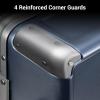 imageLEVEL8 Zipperless Carry On Luggage Airline Approved with Aluminum Frame Hard Shell Suitcase with Spinner Wheels Metal Checked Luggage with Double Tsa Locks 20 Inch GreyBlue
