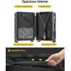 imageLEVEL8 Zipperless Carry On Luggage Airline Approved with Aluminum Frame Hard Shell Suitcase with Spinner Wheels Metal Checked Luggage with Double Tsa Locks 20 Inch GreyBlue
