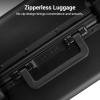 imageLEVEL8 Zipperless Carry On Luggage Airline Approved with Aluminum Frame Hard Shell Suitcase with Spinner Wheels Metal Checked Luggage with Double Tsa Locks 20 Inch GreyBlack