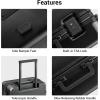 imageLEVEL8 Zipperless Carry On Luggage Airline Approved with Aluminum Frame Hard Shell Suitcase with Spinner Wheels Metal Checked Luggage with Double Tsa Locks 20 Inch GreyBlack