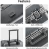 imageLEVEL8 Zipperless Carry On Luggage Airline Approved with Aluminum Frame Hard Shell Suitcase with Spinner Wheels Metal Checked Luggage with Double Tsa Locks 20 Inch GreyGrey