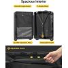 imageLEVEL8 Zipperless Carry On Luggage Airline Approved with Aluminum Frame Hard Shell Suitcase with Spinner Wheels Metal Checked Luggage with Double Tsa Locks 20 Inch GreyBlack