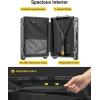 imageLEVEL8 Zipperless Carry On Luggage Airline Approved with Aluminum Frame Hard Shell Suitcase with Spinner Wheels Metal Checked Luggage with Double Tsa Locks 20 Inch GreyGrey