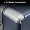 imageLEVEL8 Zipperless Carry On Luggage Airline Approved with Aluminum Frame Hard Shell Suitcase with Spinner Wheels Metal Checked Luggage with Double Tsa Locks 20 Inch GreyBlue