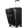 imageLEVEL8 Carry On Luggage Airline Approved with Compartment Softside Expandable Rolling Suitcase with Spinner Wheels Black CarryOn 20InchBlack