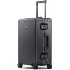 imageLEVEL8 Gibraltar Carry on Luggage 20 Inch Aluminum Zipperless Luggages Airline Approved Hardside Suitcase with TSA Lock and Spinner Wheels SilverDark Grey
