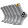 imageLEVEL8 Mens Work Crew Socks Comfy Mid Calf Dress Socks Moisture Wicking Running and Exercise 6 PairsDeep Sea Pro Grey