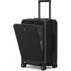 imageLEVEL8 Road Runner Pro CarryOn Luggage 20 Lightweight PC Hardside Suitcase with Wheels Spinner Trolley for Luggages with Front Compartment Tsa Lock BlackBlack