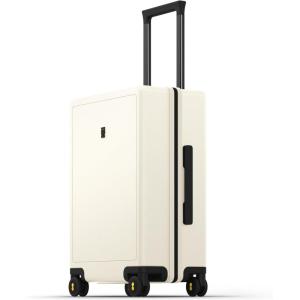 imageLEVEL8 Carry on Luggage Airline Approved with Spinner Wheels Lightweight Luminous Textured Travel Bags for Women Men Tsa Lock Cabin Suitcase 20 Inch Pickle GreenCream White