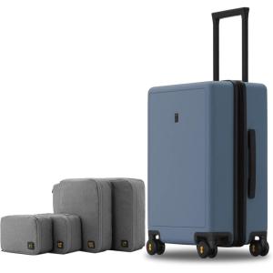 imageLEVEL8 Elegance Carryon Suitcase 20 Inch Carry on Luggage Hardside Large Suitcases with Wheels Tavel Bag with Tsa Lock BlackBlue Grey