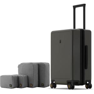 imageLEVEL8 Elegance Carryon Suitcase 20 Inch Carry on Luggage Hardside Large Suitcases with Wheels Tavel Bag with Tsa Lock BlackOlive Green