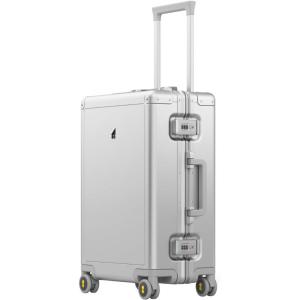 imageLEVEL8 Gibraltar Carry on Luggage 20 Inch Aluminum Zipperless Luggages Airline Approved Hardside Suitcase with TSA Lock and Spinner Wheels SilverSilver