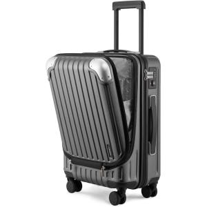 imageLEVEL8 Grace Carry on Luggage Airline Approved 20 Inch Expandable Hardside Suitcases with wheels AbsPc Harshell Spinner Luggages with Tsa Lock RedGrey