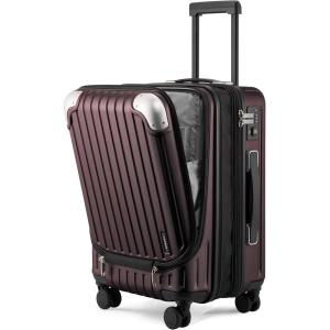 imageLEVEL8 Grace Carry on Luggage Airline Approved 20 Inch Expandable Hardside Suitcases with wheels AbsPc Harshell Spinner Luggages with Tsa Lock RedRed