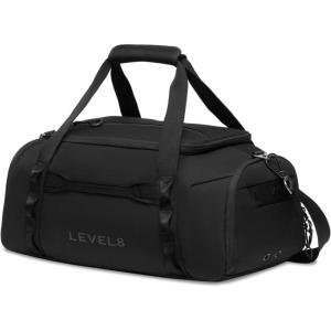 imageLEVEL8 Travel Duffle Bag Carry on Airline Approved Water Resistant Sport Duffle Weekender Bag for Men and Women Blue 30LBlack