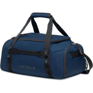 imageLEVEL8 Travel Duffle Bag Carry on Airline Approved Water Resistant Sport Duffle Weekender Bag for Men and Women Blue 30LBlue