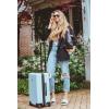 imageLEVEL8 Elegance PC Matte Hardshell Luggage Set 20quot CarryOn and 24quot Checked Medium Luggage  Light Blue