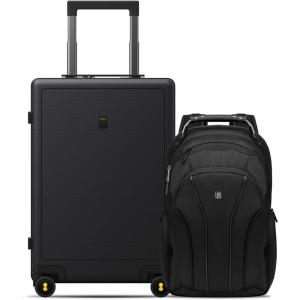 imageLEVEL8 Luminous Carry On Luggage 20quot Inch with Laptop BackpackBlack