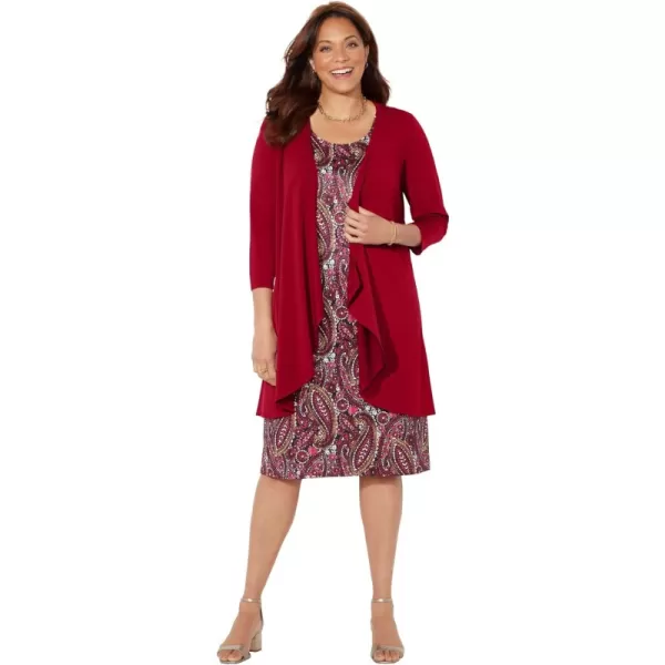 Rich Burgundy Watercolor Paisley