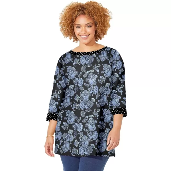 Black Floral Dot