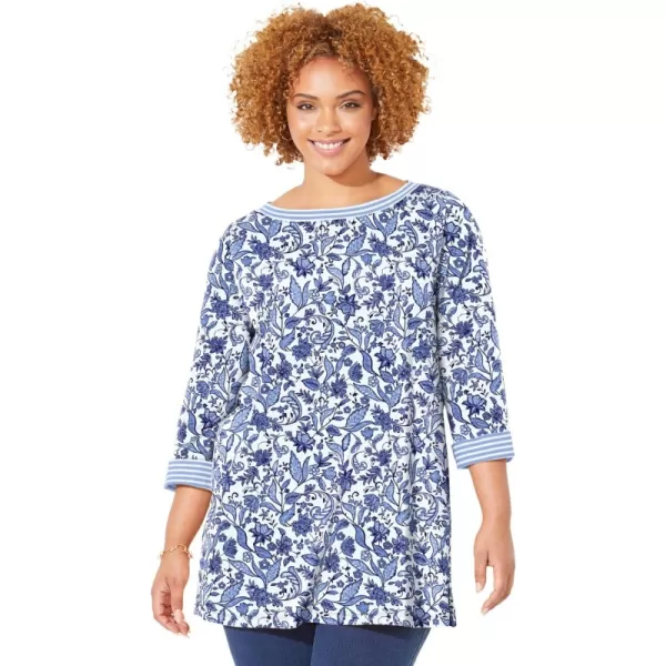 Ivory Floral Stripe