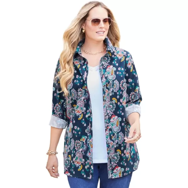 Navy Paisley Floral