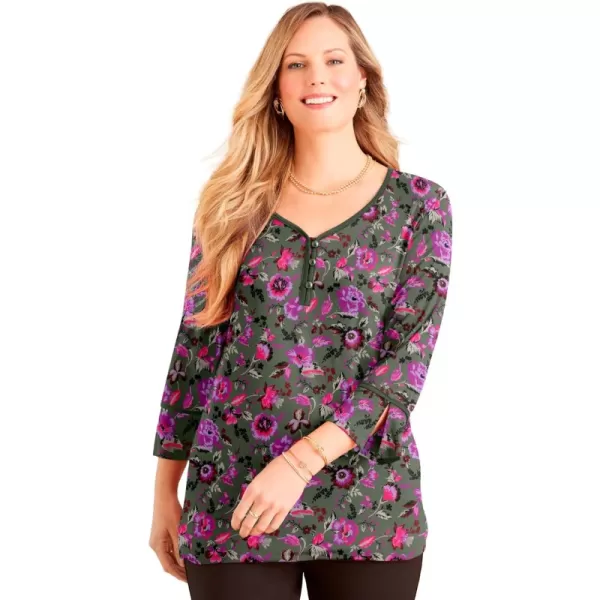 Olive Green Floral