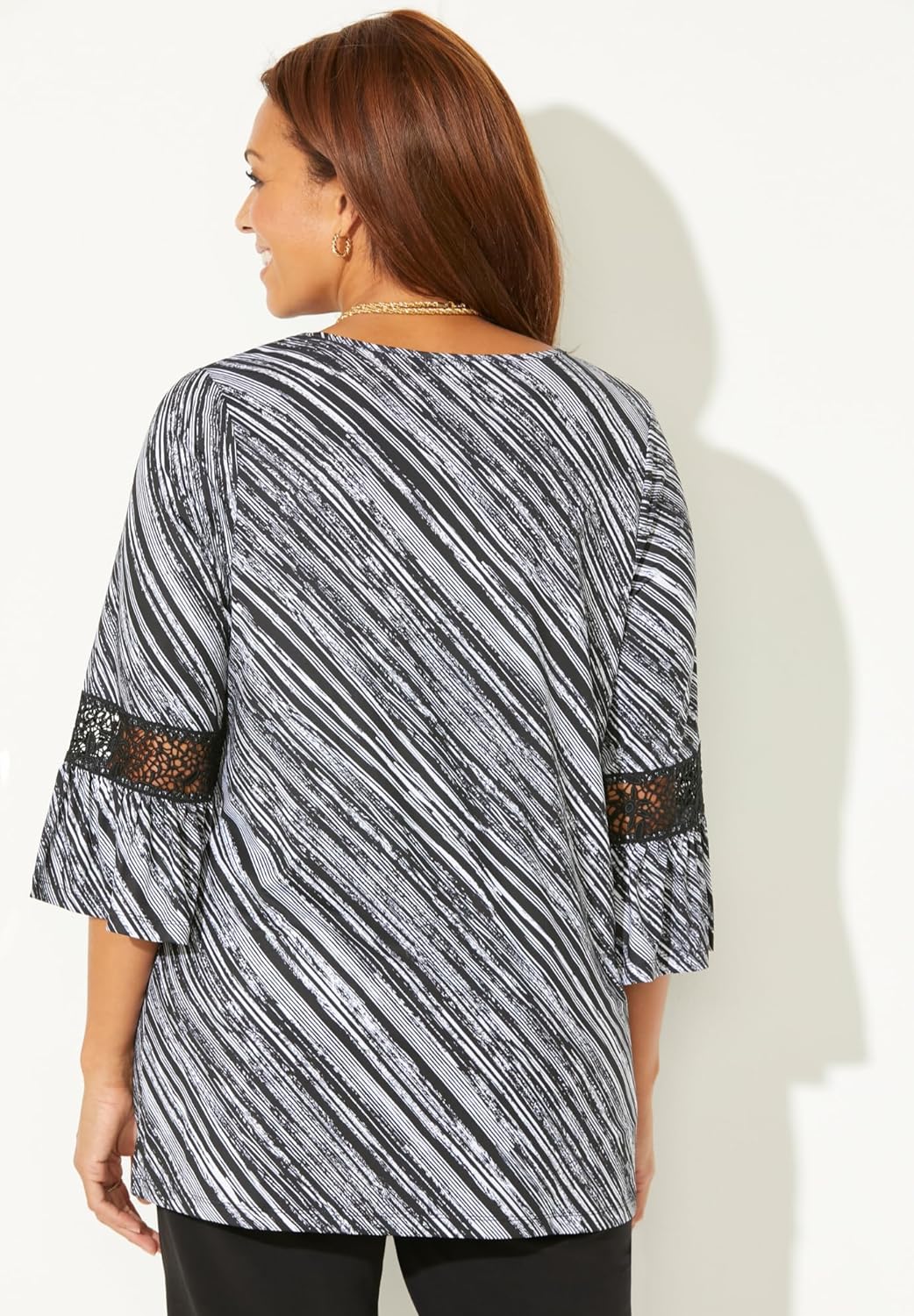 Catherines Women s Plus Size Bella Crochet Trim Top Waterfall Ombre 