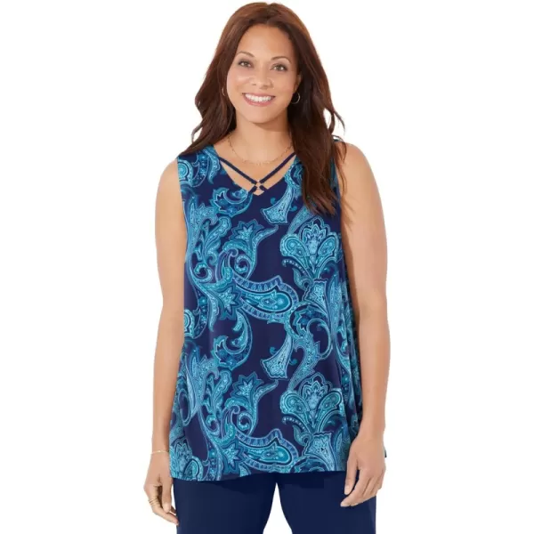 Navy Paisley