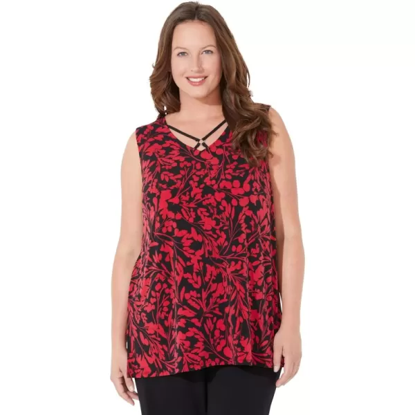 Red Black Floral