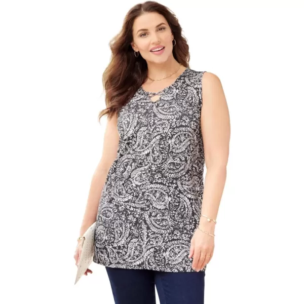 Black Foliage Paisley