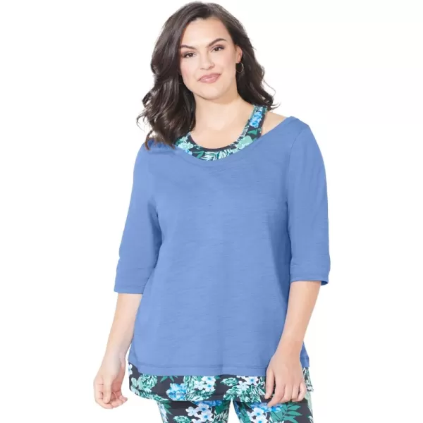 French Blue Tropical Floral